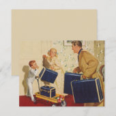  familievakantie, vader, Kinderen en koffers (Voorkant / Achterkant)