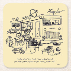 Familievakantie Vierkante Kartonnen Onderzetter