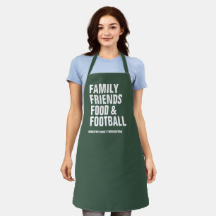 Familievrienden eten en football groene Thanksgivi Schort