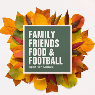 Familievrienden eten en football groene Thanksgivi Servet