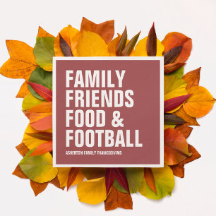 Familievrienden eten en football maroon Thanksgivi Servet