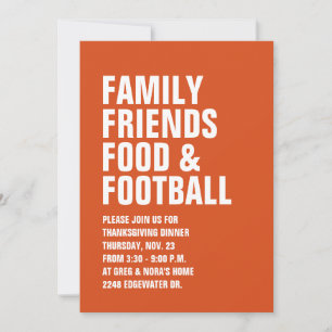 Familievrienden football Thanksgiving uitnodigen
