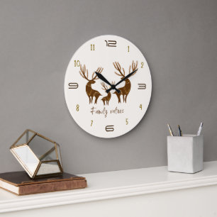 Familiewaarden Herten Wandklok Grote Klok