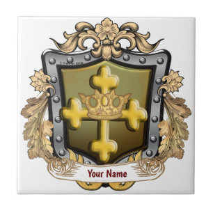 Familiewapen Majesty Achternaam Tegeltje