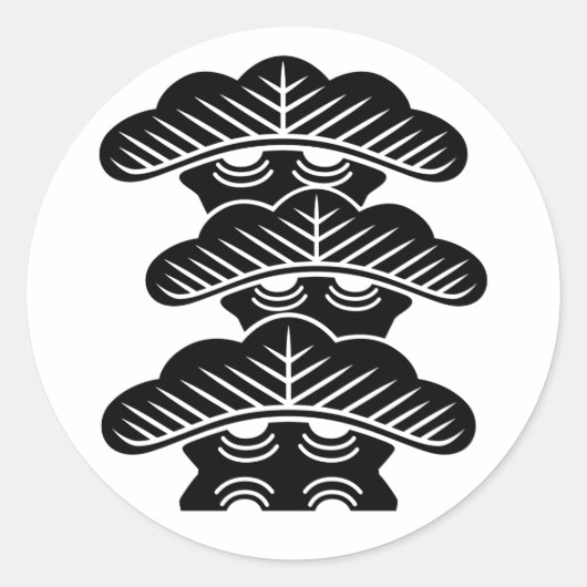[Familiewapens] Rechts uitgelijnde 3-laags dennenb Ronde Sticker (Voorkant)