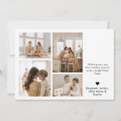 Famille 5 Grille photo Joyeux Noël Carte de vacanc (Dos)