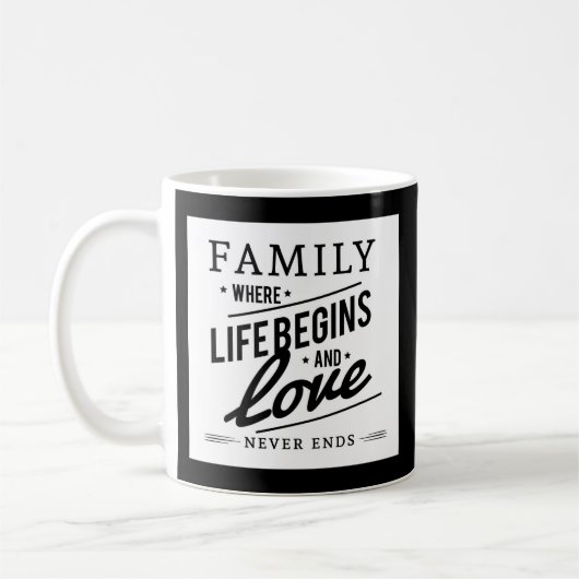 Famille, amour, tasse de café personnalisée de (Gauche)