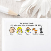 Famille Avec Deux Chats Étiquettes de adresse (En situation)