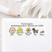 Famille Avec Deux Chiens Étiquettes de adresse (En situation)