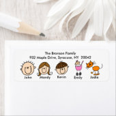 Famille Avec Étiquettes de adresse Chat (En situation)