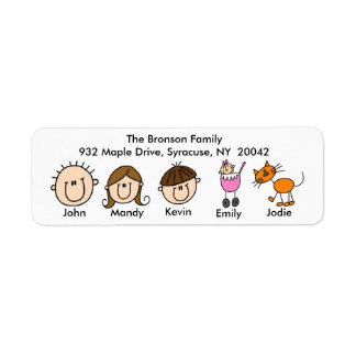 Famille Avec Étiquettes de adresse Chat