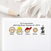 Famille Avec Étiquettes de adresse Chat (En situation)