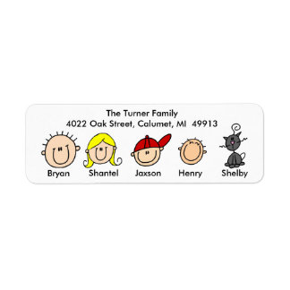 Famille Avec Étiquettes de adresse Chat