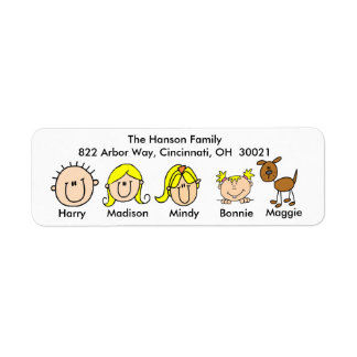 Famille Avec Étiquettes de adresse Chiens