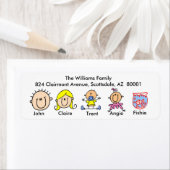 Famille Avec Étiquettes de adresse De Poisson (En situation)