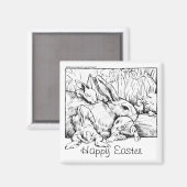 Famille Bunny Joyeux Aimant de Pâques (Recto/Verso)