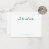 FAMILLE CARTES POUR NOTES Cursive Nom Adresse HUNT (Devant/Arrière en situation)