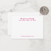 FAMILLE CARTES POUR NOTES Cursive Nom Adresse MAGE (Devant/Arrière en situation)