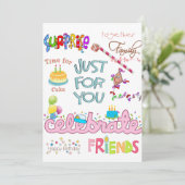 Famille d'amis Bonne invitation d'anniversaire (Debout devant)