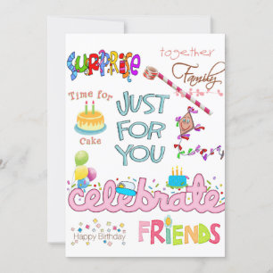 Famille d'amis Bonne invitation d'anniversaire