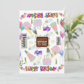 Famille d'amis Bonne invitation d'anniversaire (Debout devant)