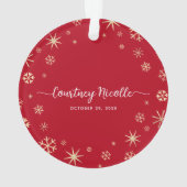 Famille de 3 Bébés Premier Noël Flocon de neige Ph (dos)