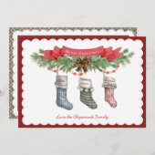 Famille de 3 | Carte de vacances de Noël Stocker (Devant / Derrière)