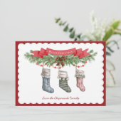 Famille de 3 | Carte de vacances de Noël Stocker (Debout devant)