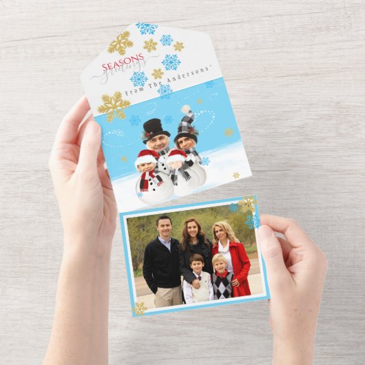 Famille de 4 ajouter votre visage à une carte de b (Déchirure)