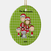 Famille de 4 avec Cat Christmas Ornement (Droite)