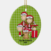 Famille de 4 avec Ornement de Noël de Chien (Droite)