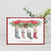 Famille de 4 | Carte de vacances de Noël Stocker (Debout devant)