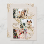 Famille de 4 Wreath Xmas faire-part de grossesse j (Devant / Derrière)