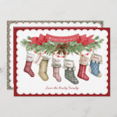 Famille de 6 | Carte de vacances de Noël Stocker (Devant / Derrière)