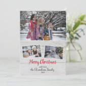 Famille de bois rustique photo collage carte de No (Debout devant)