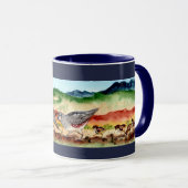Famille de caille avec Peeps Navy Blue Mug Southwe (Devant droit)