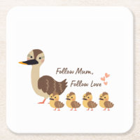 Famille de canards mignons sous-verre en marbre