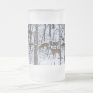 Famille De Cerfs En Verre De Neige Gelé Beer Mug