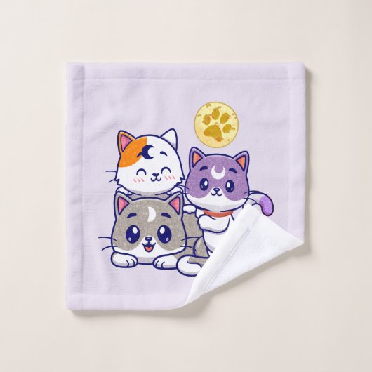 Famille de chats mignons (Gant de toilette)