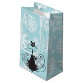 Famille de chats noirs Flakes blancs sur Sac cadea (Dos Angle)