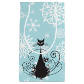 Famille de chats noirs Flakes blancs sur Sac cadea (Devant)