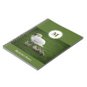 Famille de cygne en vert Carnet photo (Côté gauche)