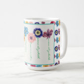 Famille de fleurs (6 noms) Mug de café (Devant droit)