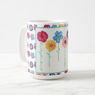 Famille de fleurs (6 noms) Mug de café
