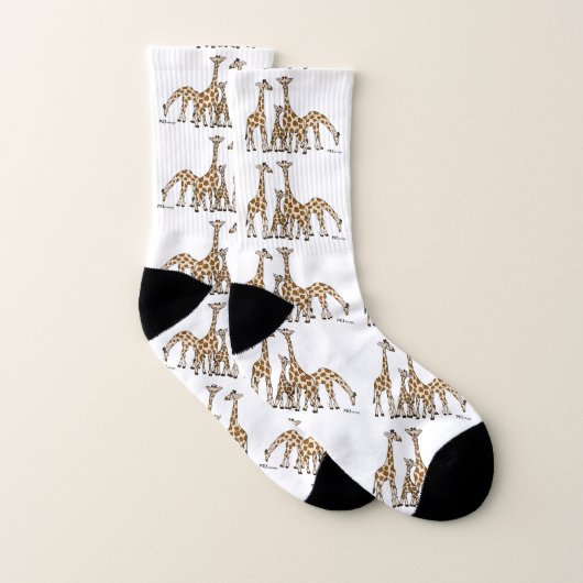 Famille de girafe dans les chaussettes Brown et (Paire)