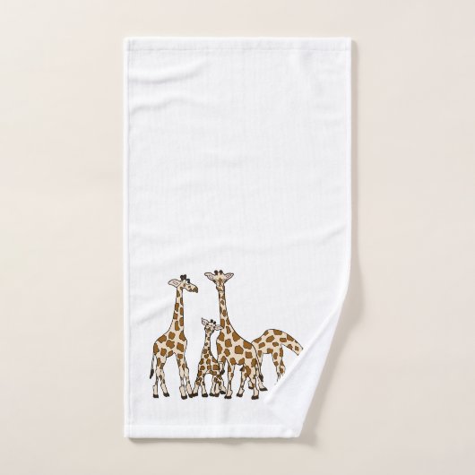 Famille de girafe en serviette de main Brown et (Serviette à main)