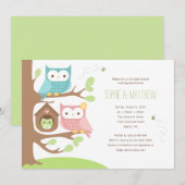 Famille de hibl sur une invitation de Baby shower  (Devant / Derrière)