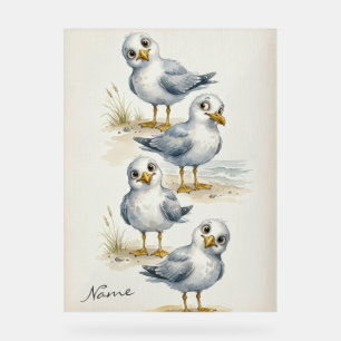 Famille de Mouettes à l'Aquarelle Fantaisiste sur