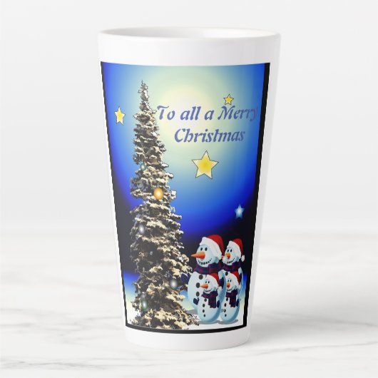 Famille de neige Latte Mug (Devant)