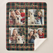Famille de Noël Custom 4 Photos Vacances Plaid (Devant)